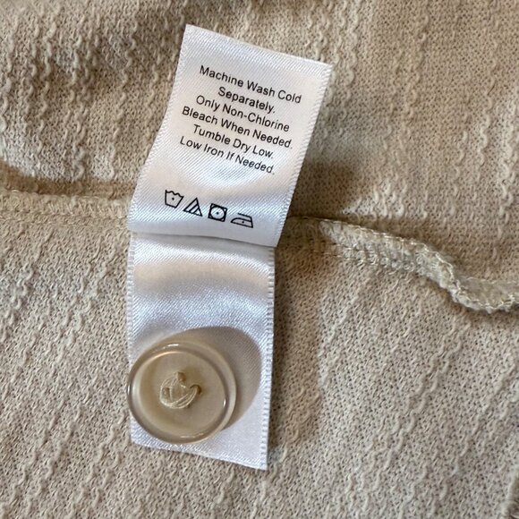 Coldwater Creek Womens Beige Single Button Long Sleeve Cotton Sweater Blazer L - Picture 3 of 7